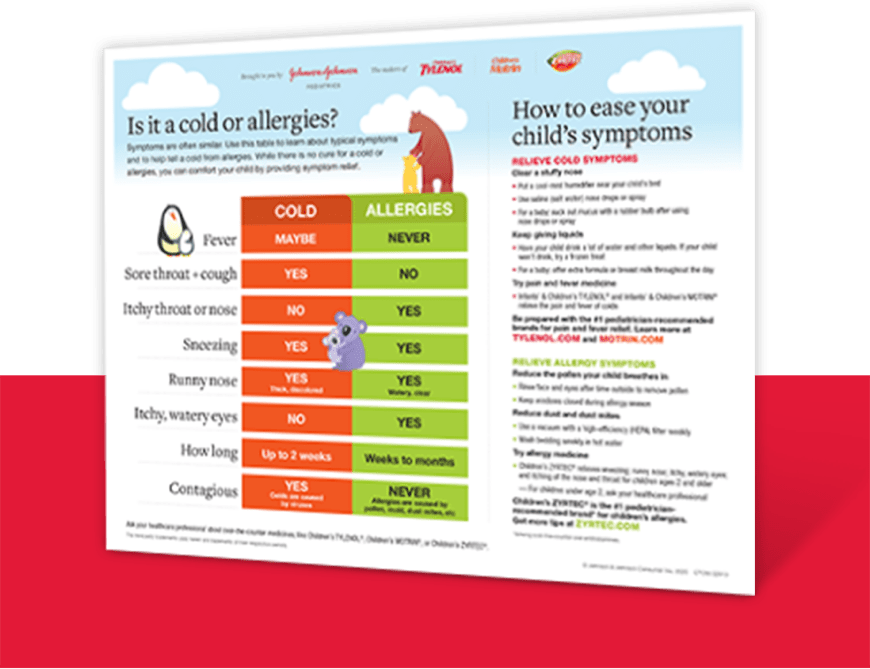 Cold or Allergies chart
